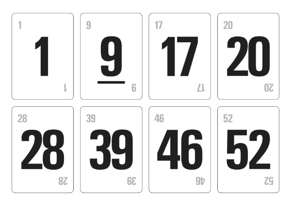 Number Deck 1-52